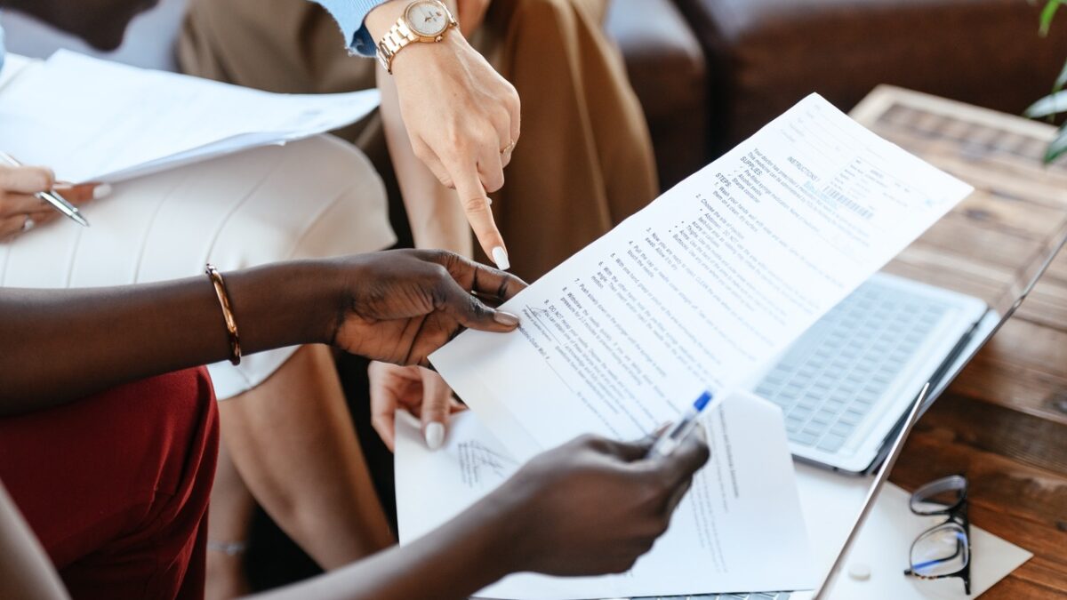 People at the office discussing a marketing strategy for a campaign