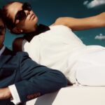 A man and a woman sitting together wearing sunglasses